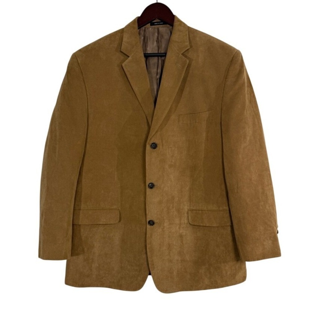 Calvin Klein Mens size 43R Suit Blazer Corduroy Camel Color Office wear Formal